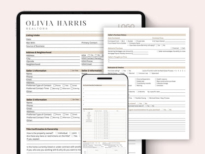 Listing Appointment Form | 18-Page Canva Template for Real Estate Agents