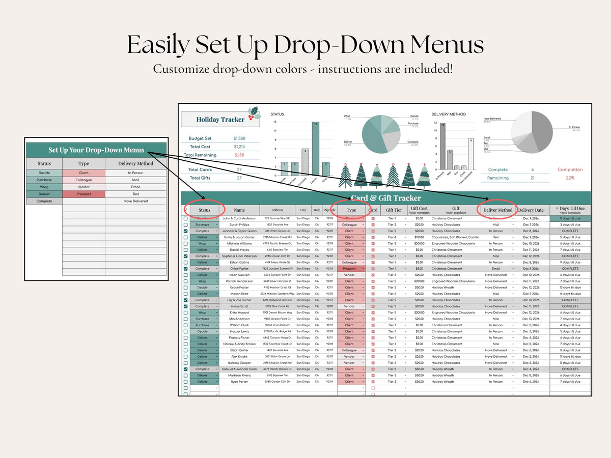 Holiday Client Gift Tracker | Google Sheets for Real Estate Professionals