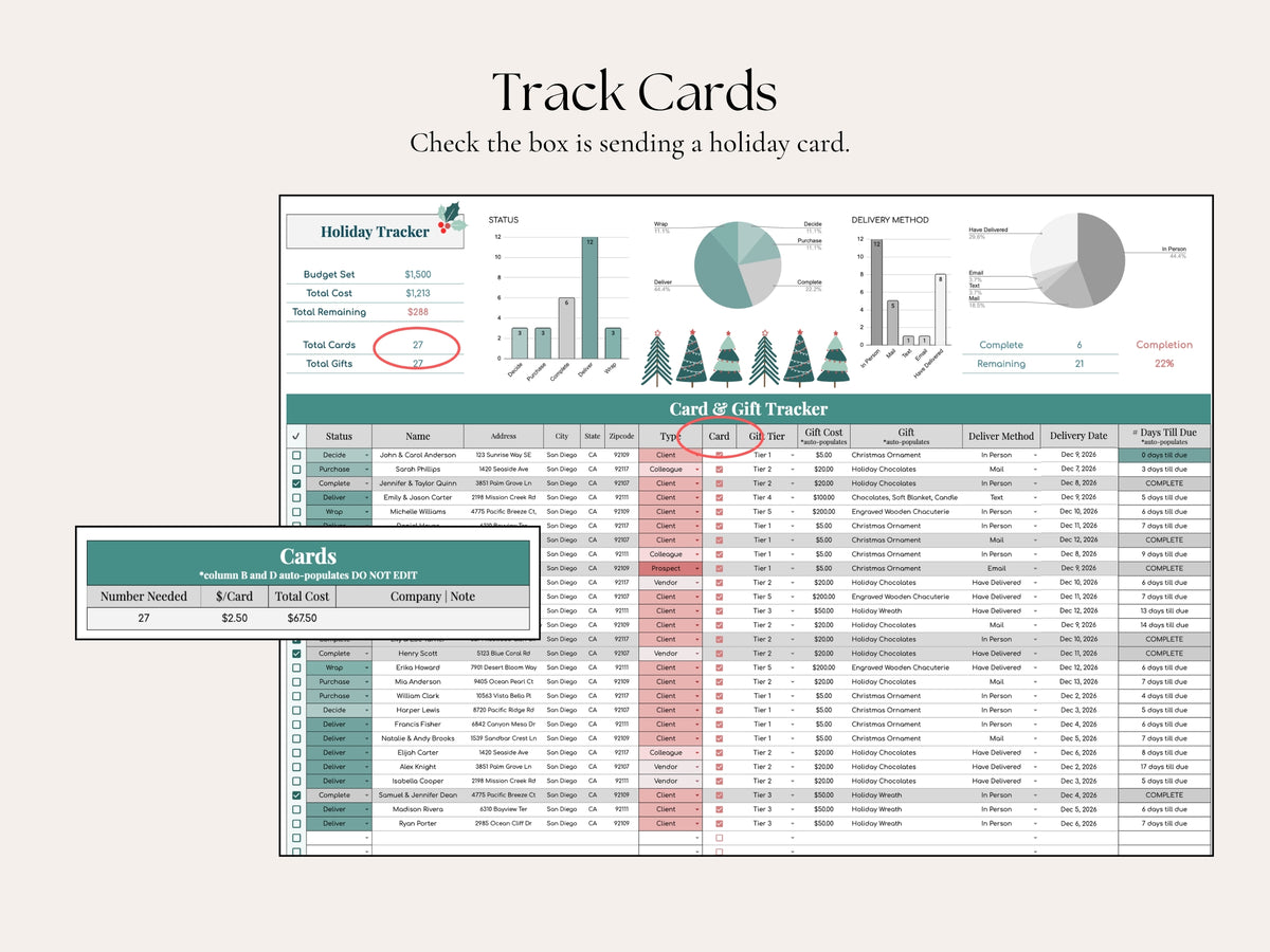 Holiday Client Gift Tracker | Google Sheets for Real Estate Professionals