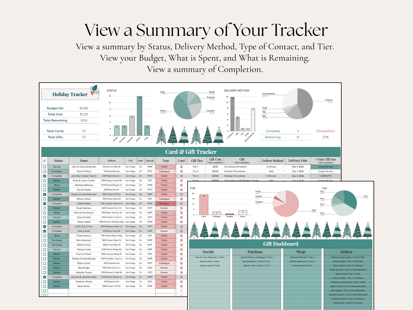 Holiday Client Gift Tracker | Google Sheets for Real Estate Professionals