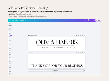 TC Business Bookkeeping Tracker — Google Sheets with Auto-Invoice