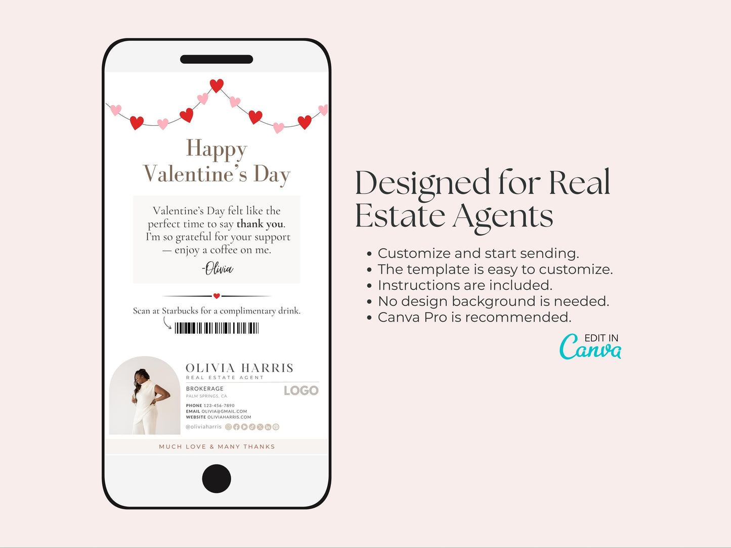 Valentine's Day Textable Coffee Card
