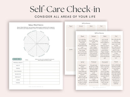 Self-Care Daily Planner with Balance Wheel & Habit Tracker