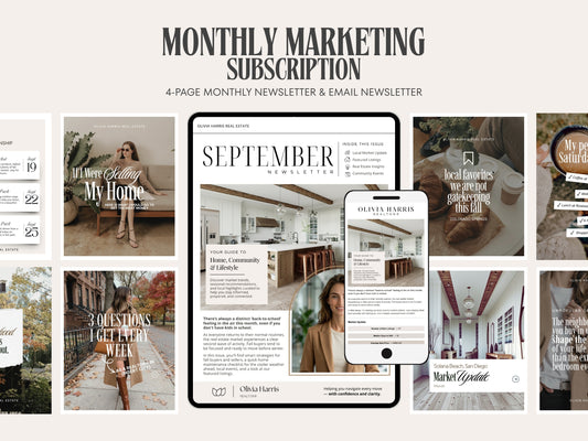 Monthly Marketing Kit | Real Estate Newsletter Templates