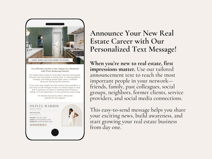 New Real Estate Agent Announcement | Textable Card Canva Template