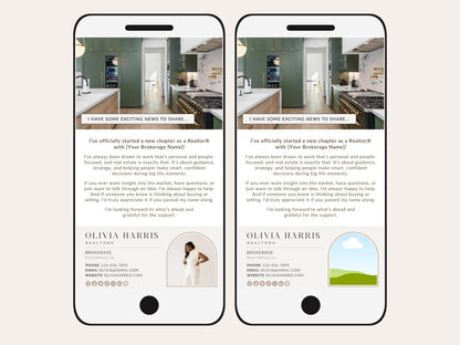 New Real Estate Agent Announcement | Textable Card Canva Template
