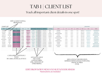 Transaction Coordinator Client List & Vendor List