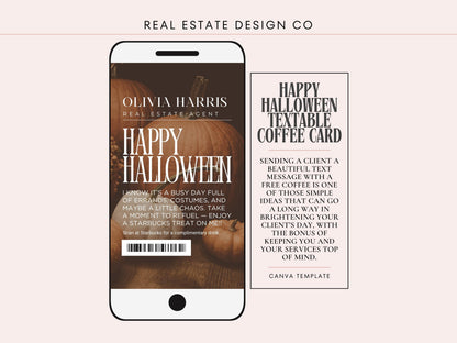 Happy Halloween Textable Coffee Card