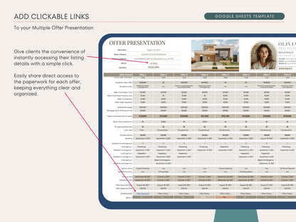 Multiple Offer Comparison Template – Google Sheets & Canva for Real Estate Agents