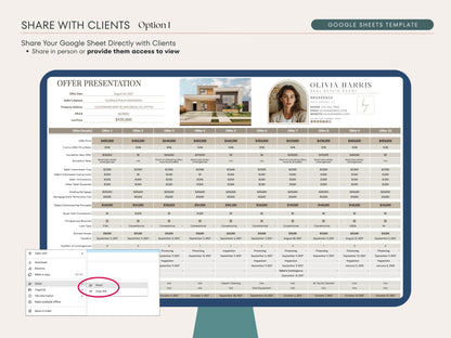 Multiple Offer Comparison Template – Google Sheets & Canva for Real Estate Agents