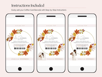 Fall Coffee Card Text Message