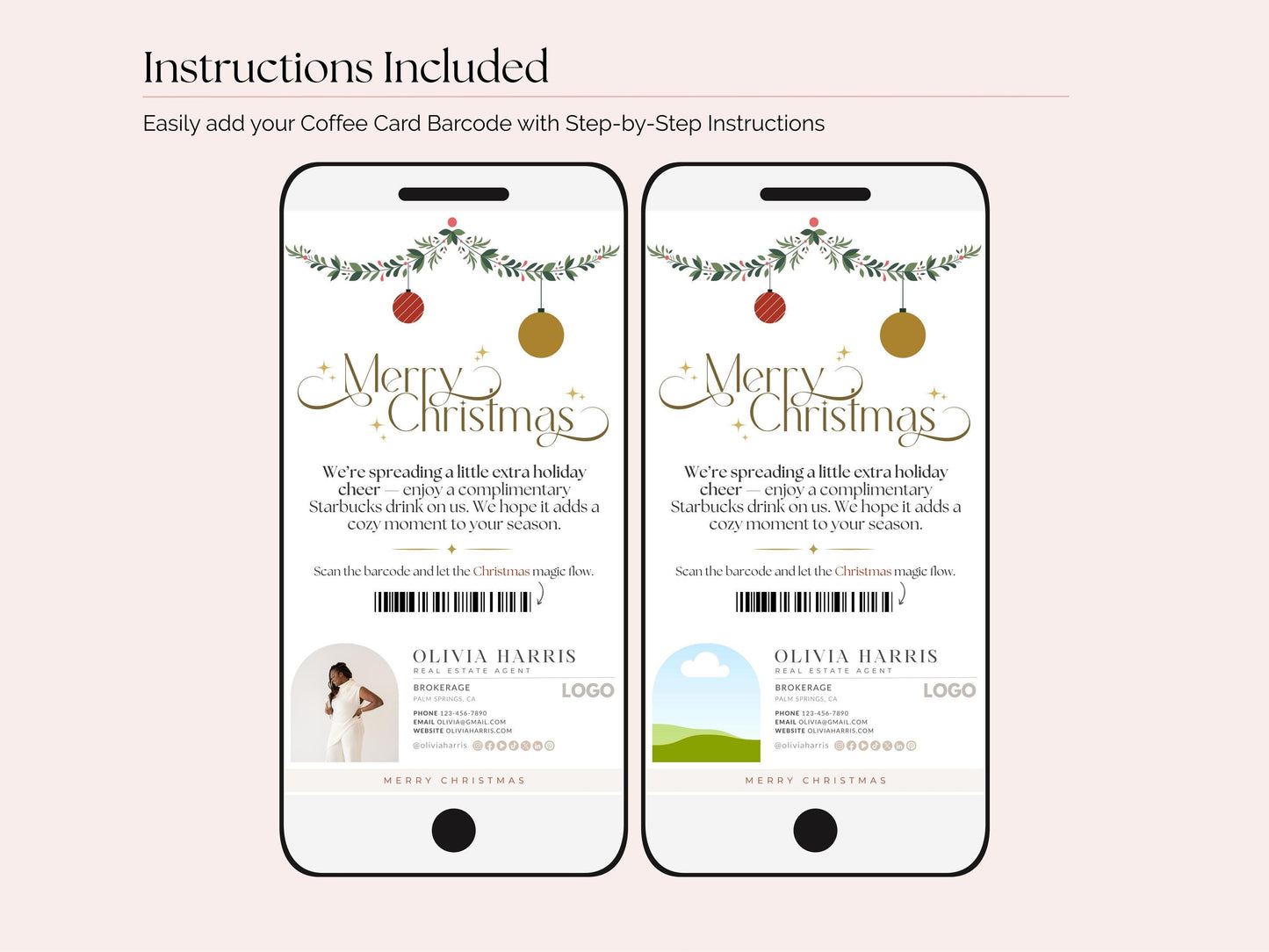 Merry Christmas Textable Coffee Card