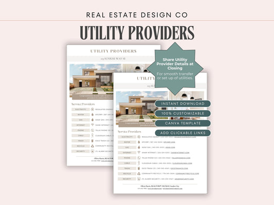 Utility Provider Checklist