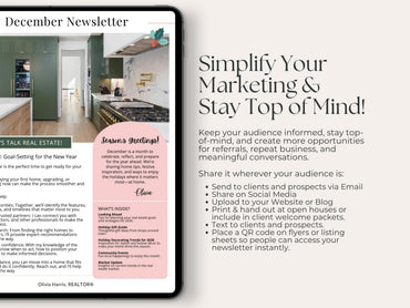 Real Estate Newsletter Bundle | 12-Month Canva Templates for Agents