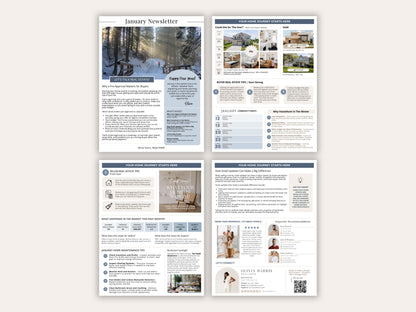 Real Estate Newsletter Bundle | 12-Month Canva Templates for Agents