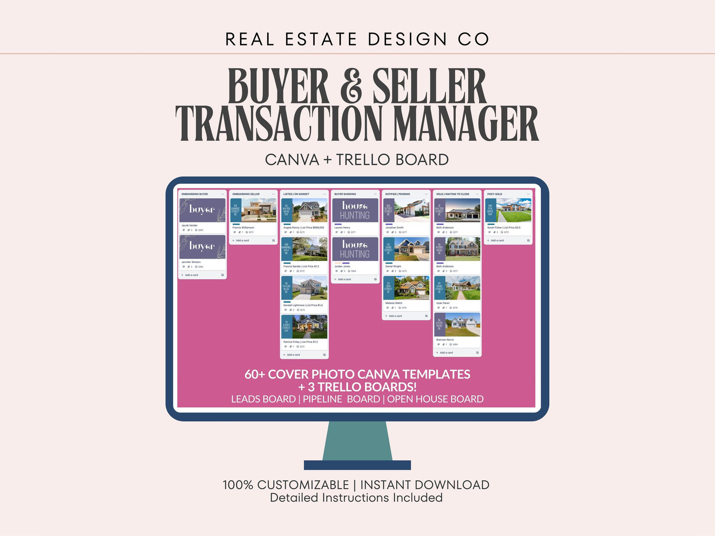 Trello Card Cover Photo Canva Template with 3 Bonus Shared Trello Boards