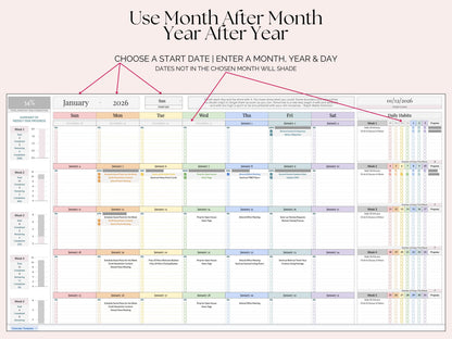 Monthly Smart Calendar with Habit Tracker