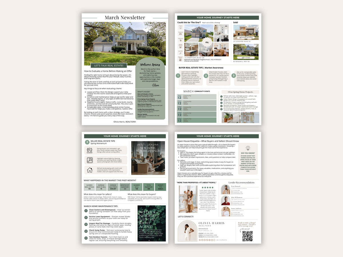 Real Estate Newsletter Bundle | 12-Month Canva Templates for Agents