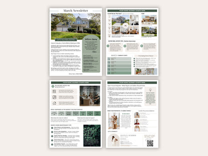 Real Estate Newsletter Bundle | 12-Month Canva Templates for Agents