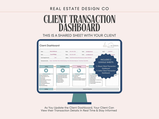Buyer and Seller Client Transaction Dashboard