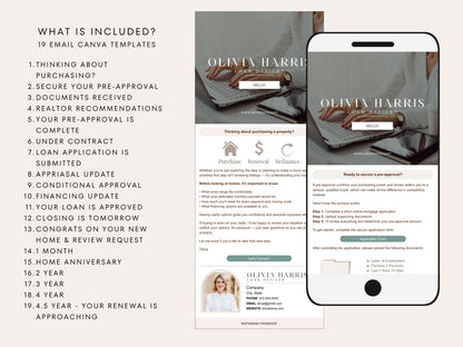 Mortgage Client Email Updates | 19 Canva Templates for Loan Officers