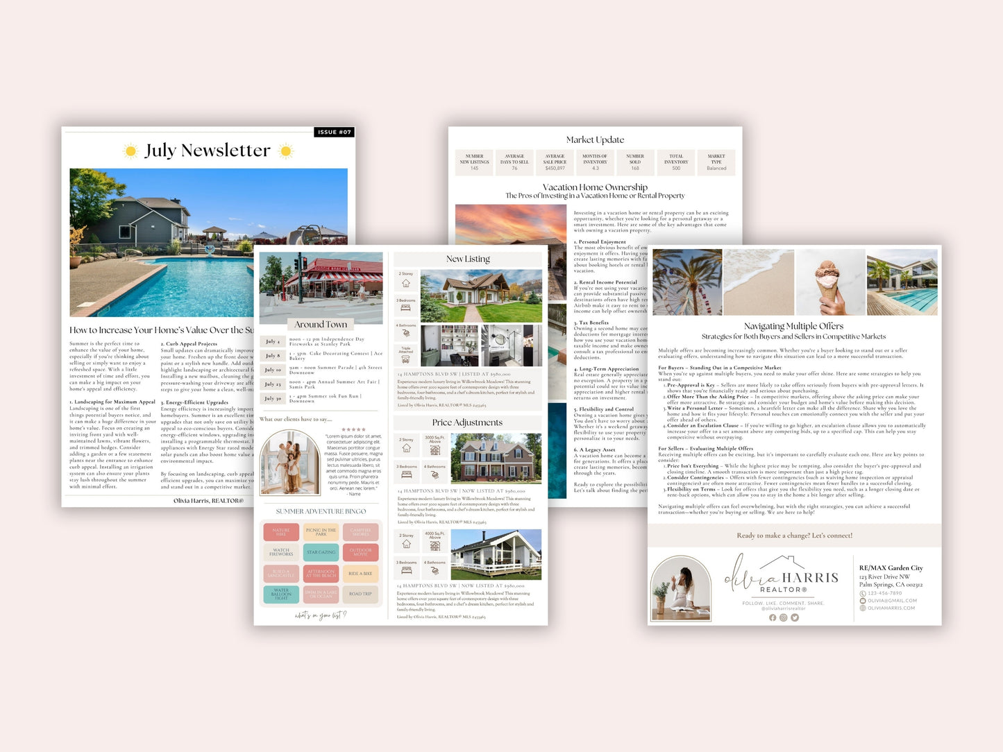12-Month Real Estate Newsletter Bundle | Monthly Canva Templates for Agents