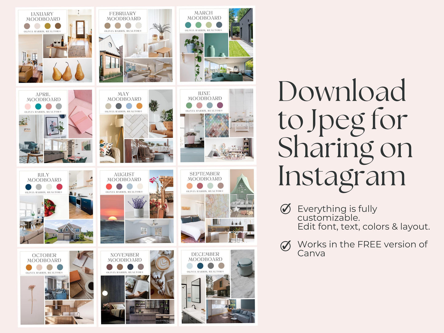 Monthly Instagram Moodboard Templates