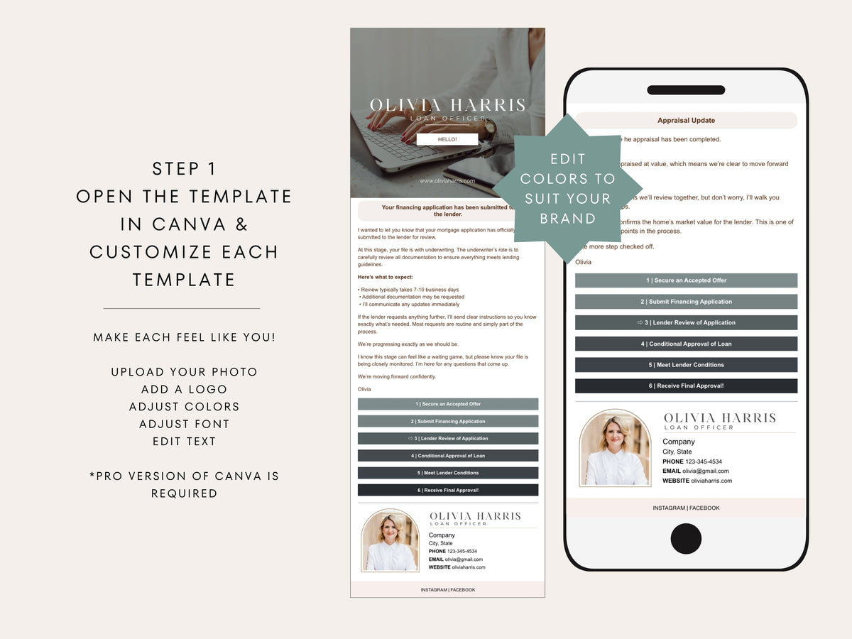 Mortgage Client Email Updates | 19 Canva Templates for Loan Officers