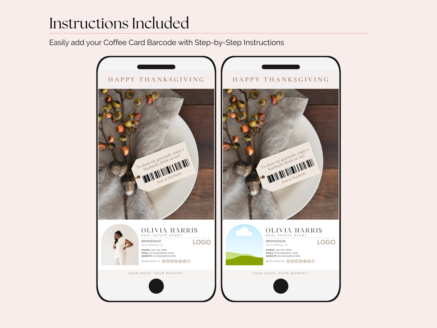 Thanksgiving Textable Coffee Card