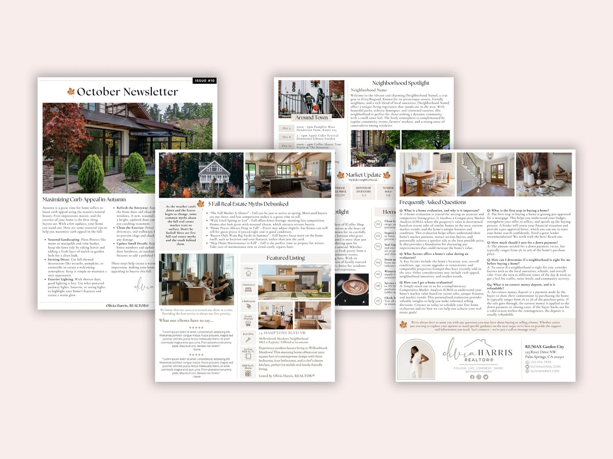12-Month Real Estate Newsletter Bundle | Monthly Canva Templates for Agents