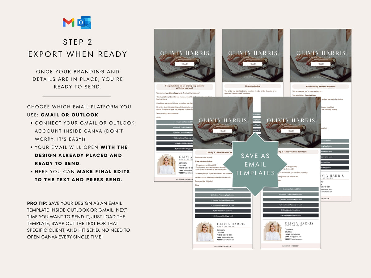 Mortgage Client Email Updates | 19 Canva Templates for Loan Officers