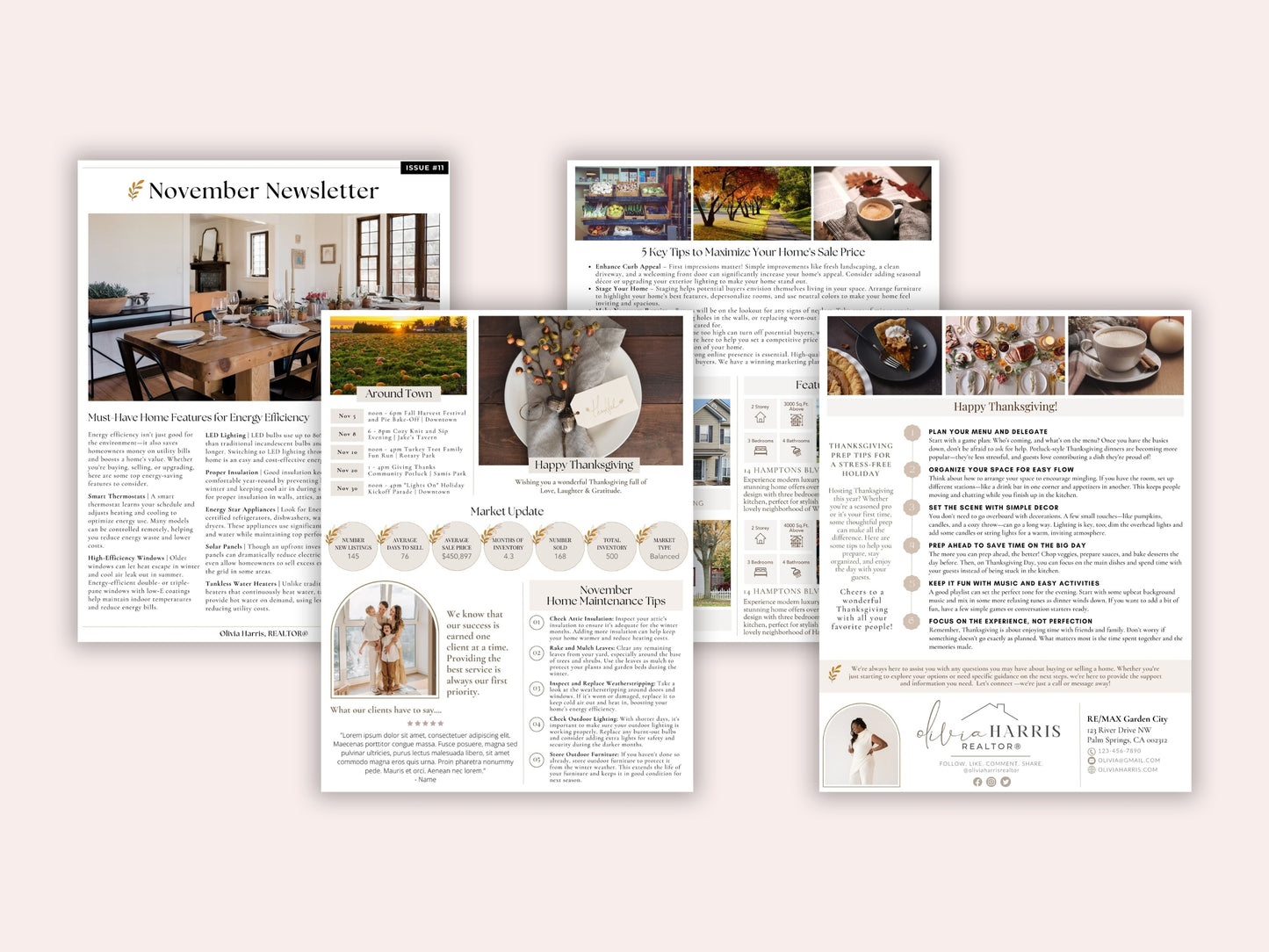 12-Month Real Estate Newsletter Bundle | Monthly Canva Templates for Agents