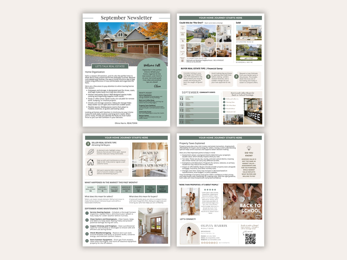 Real Estate Newsletter Bundle | 12-Month Canva Templates for Agents
