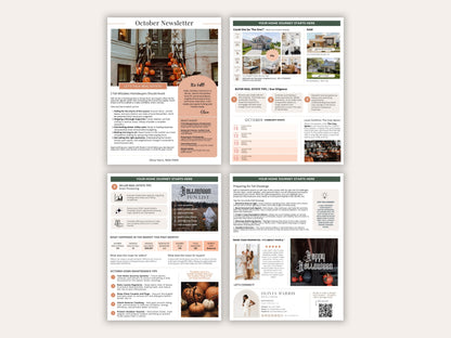 Real Estate Newsletter Bundle | 12-Month Canva Templates for Agents