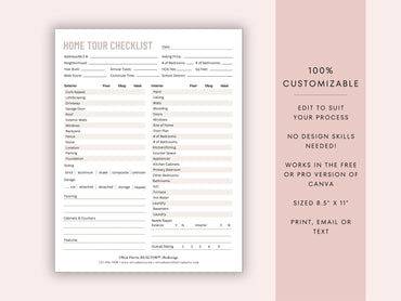 Home Tour Checklist
