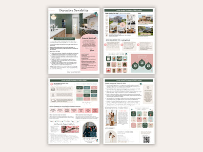 Real Estate Newsletter Bundle | 12-Month Canva Templates for Agents