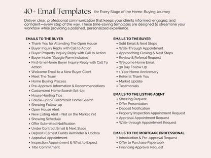 Buyer & Seller Transaction Email Templates + Intake Forms