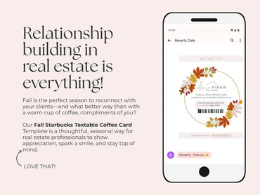 Fall Coffee Card Text Message