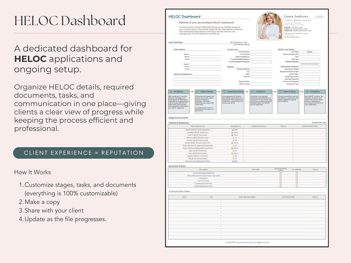 Loan Officer Shared Client Dashboard