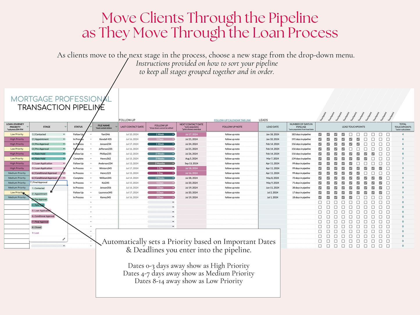Loan Officer Pipeline with Task Tracker
