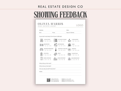 Home Showing Feedback Sheet | Buyer Property Rating Form