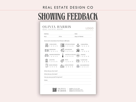 Home Showing Feedback Sheet | Buyer Property Rating Form