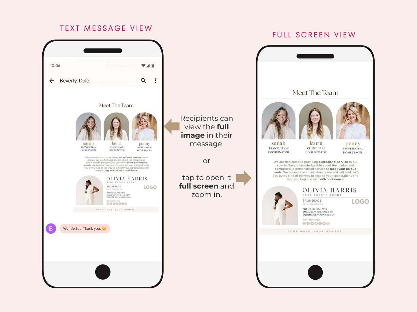 Meet The Team Text Message
