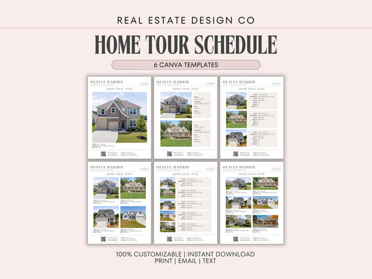 Home Tour Showing Schedule | 1–6 Showings