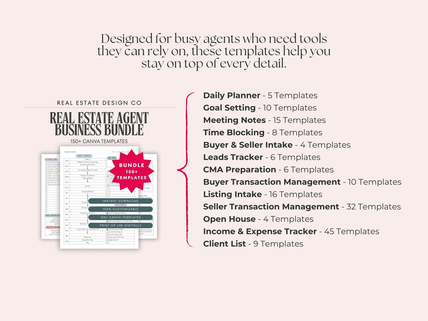 2026 Real Estate Planner + 150 Canva Templates