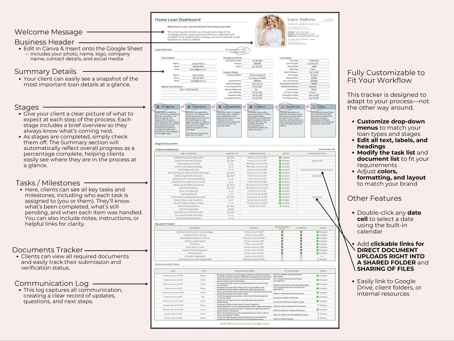 Loan Officer Shared Client Dashboard