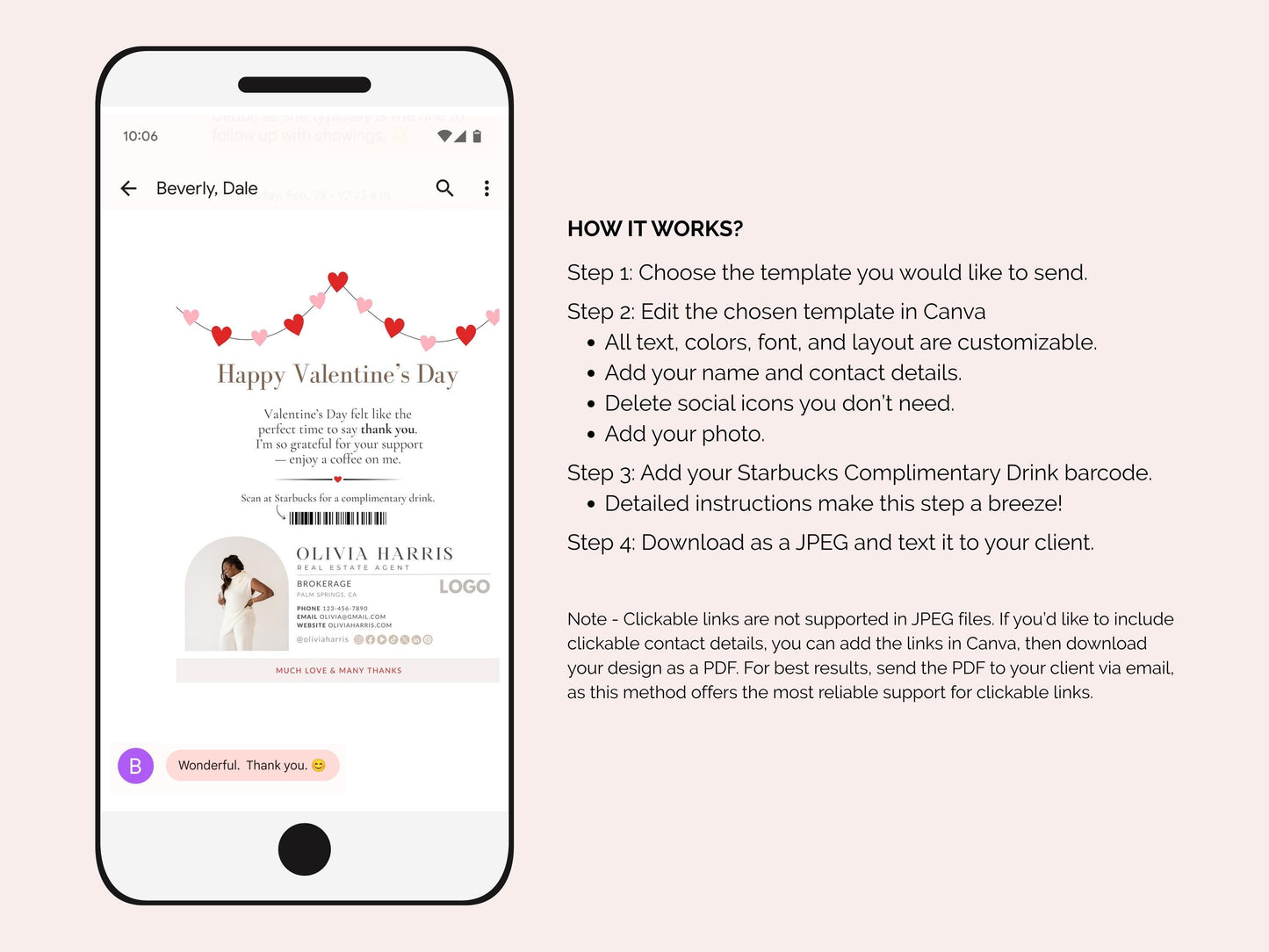 Valentine's Day Textable Coffee Card