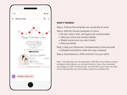 Valentine's Day Textable Coffee Card