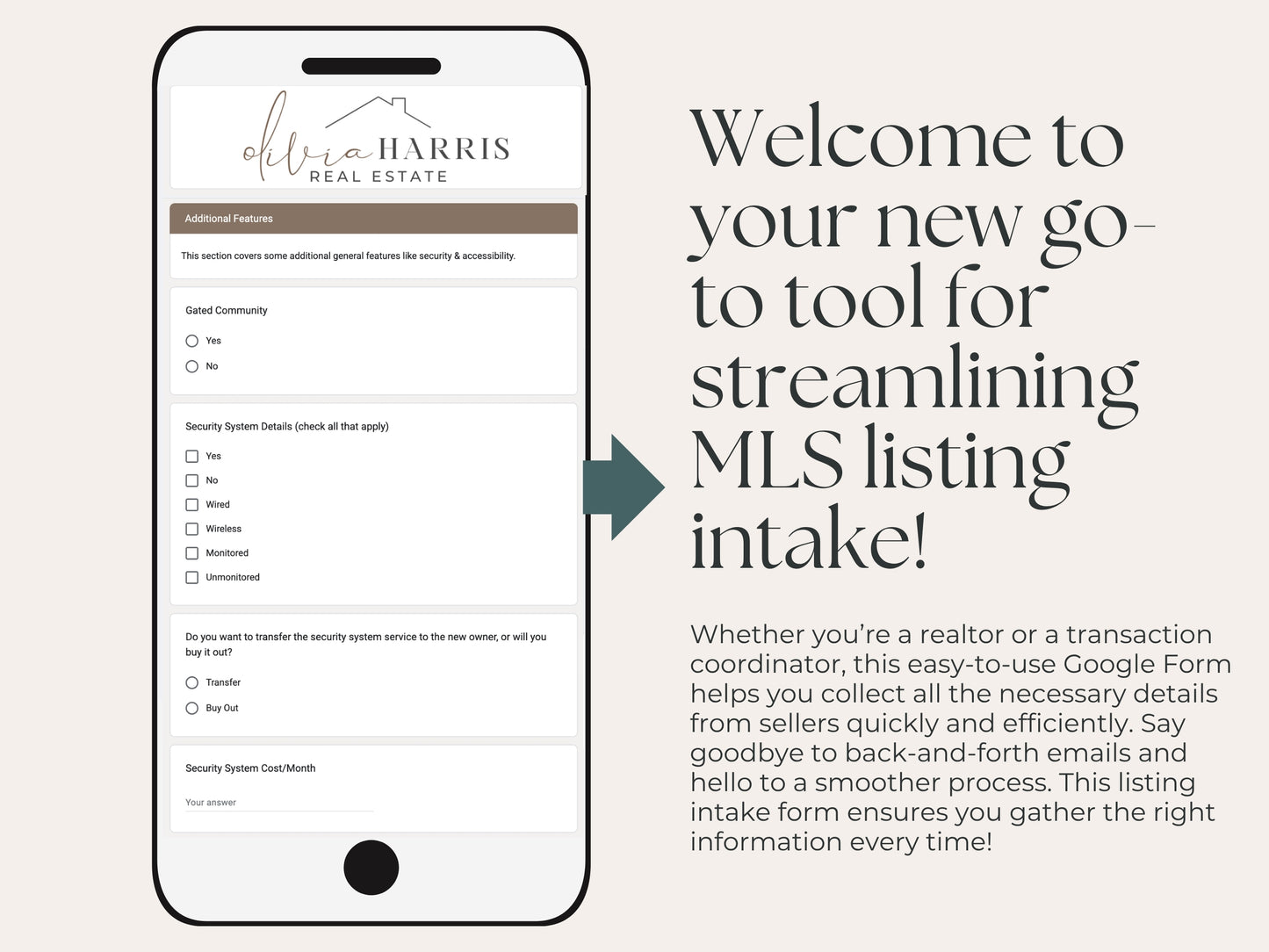 MLS Listing Intake Form | Google Form Template for Real Estate Agents