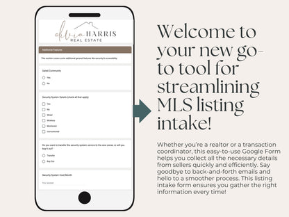 MLS Listing Intake Form | Google Form Template for Real Estate Agents